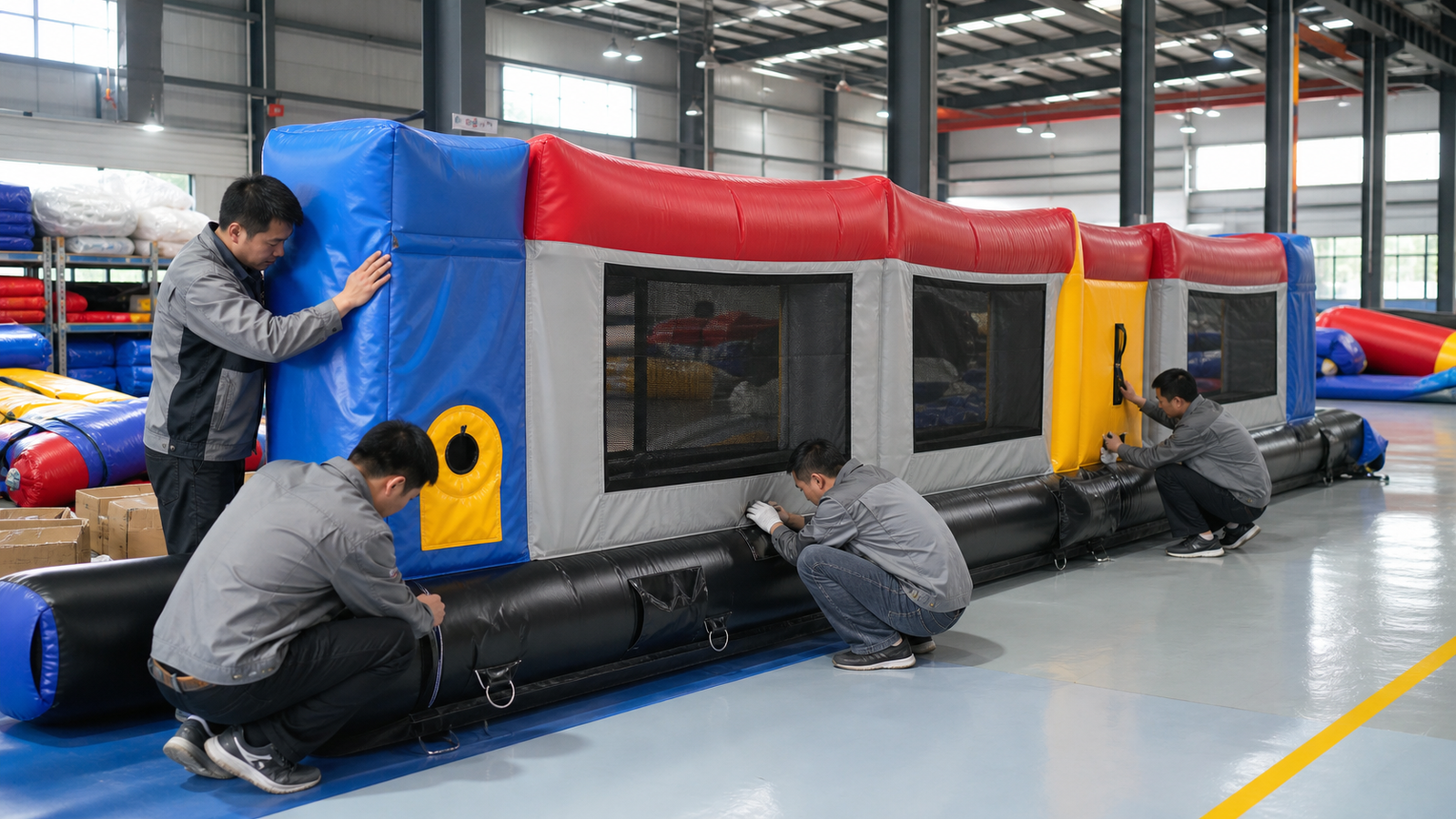Production and quality control visual for commercial inflatable maze details