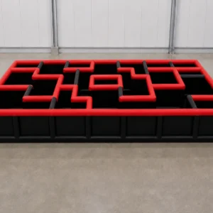 Commercial Inflatable Maze - Red Black Open Top Route - product view 4