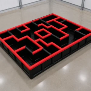 Commercial Inflatable Maze - Red Black Open Top Route - product view 5