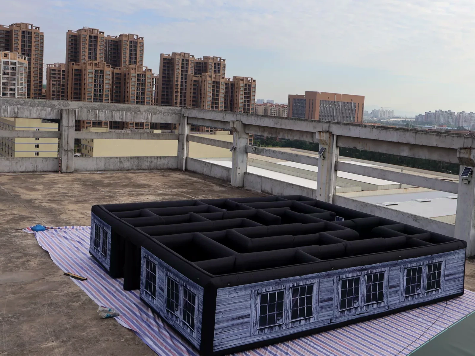 Commercial Inflatable Maze - Gray Haunted House - 10m x 10m x 2m - P010 - product view 1