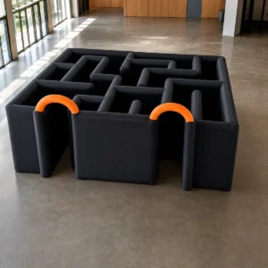Commercial Inflatable Maze - Plain Black Open Top - 6 x 6m - P015 - product view 3