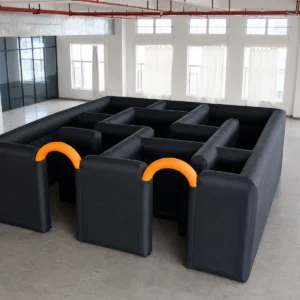 Commercial Inflatable Maze - Plain Black Open Top - 6 x 6m - P015 - product view 1