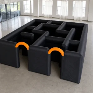 Commercial Inflatable Maze - Plain Black Open Top - 6 x 6m - P015 - product view 8