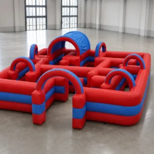 Commercial Inflatable Maze - Red Blue Arched Open Top - product view 3