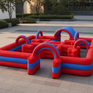 Commercial Inflatable Maze - Red Blue Arched Open Top - product view 1