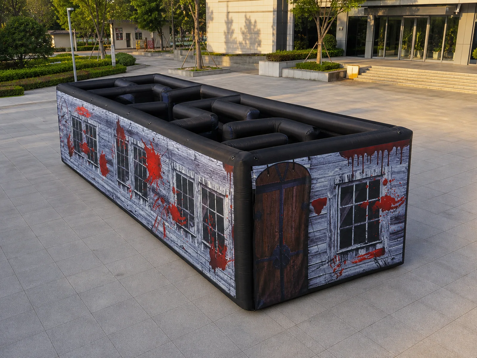 Commercial Inflatable Maze - Gray Blood Window Door Flap - product view 1