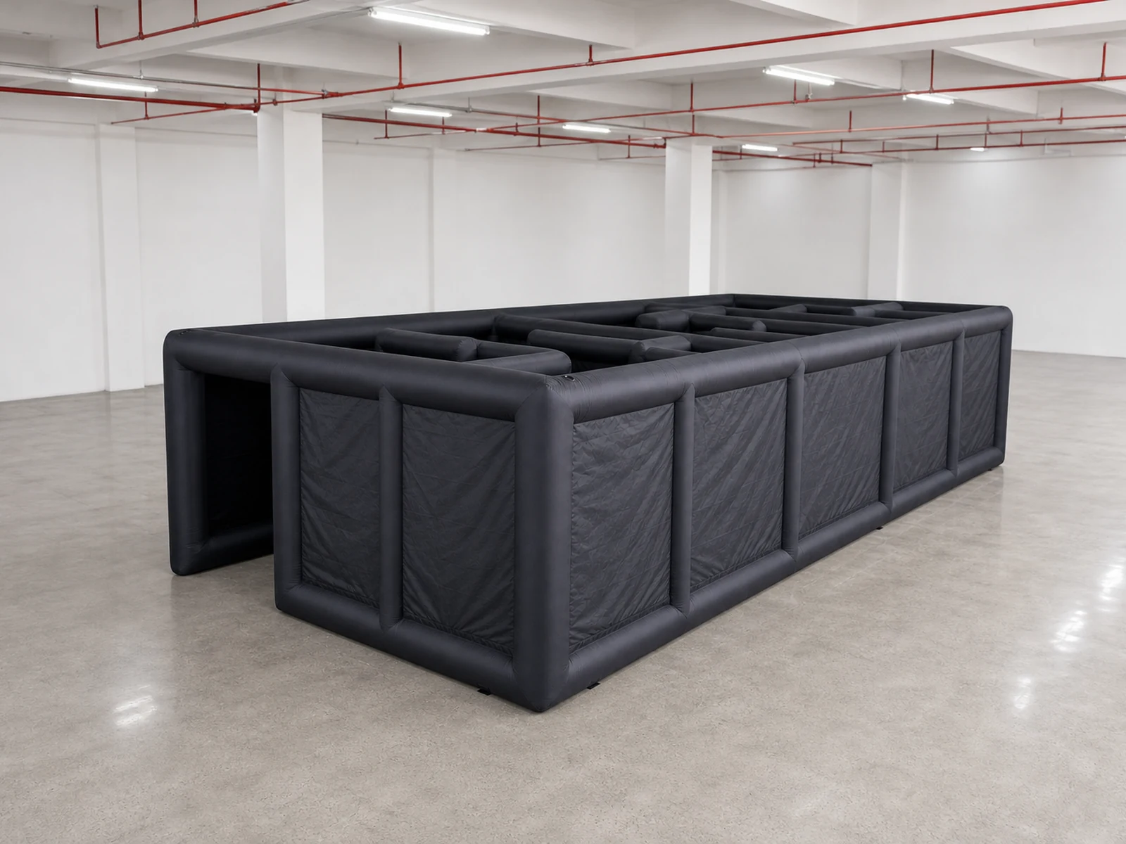 Commercial Inflatable Maze - Plain Black Oxford with Removable Cover - product view 1
