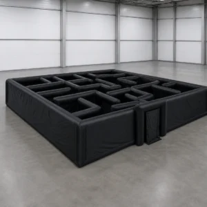 Commercial Inflatable Maze - Plain Black 12m Square with Removable Cover - product view 1