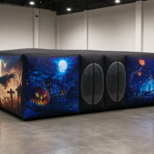 Commercial Inflatable Maze - Blue Halloween Twin Oval Entry - product view 3