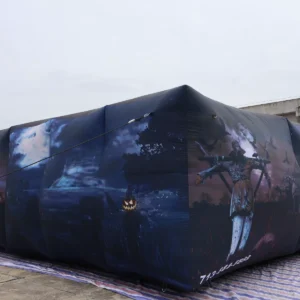 Commercial Inflatable Maze - Blue Halloween Twin Oval Entry - product view 9