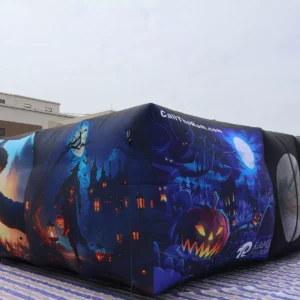 Commercial Inflatable Maze - Blue Halloween Twin Oval Entry - product view 8