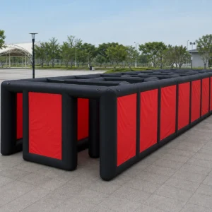 Commercial Inflatable Maze - Plain Red Black Double Passage - product view 3