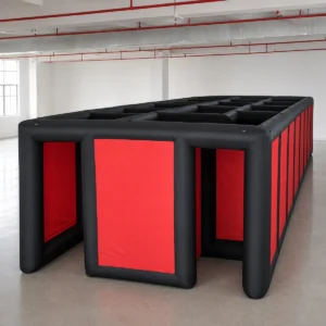 Commercial Inflatable Maze - Plain Red Black Double Passage - product view 1
