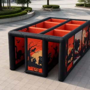 Commercial Inflatable Maze - Orange Dog Halloween Double Passage - product view 3