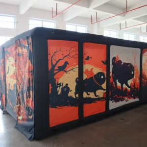 Commercial Inflatable Maze - Orange Dog Halloween Double Passage - product view 4