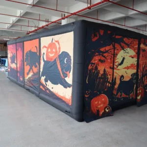 Commercial Inflatable Maze - Orange Dog Halloween Double Passage - product view 5