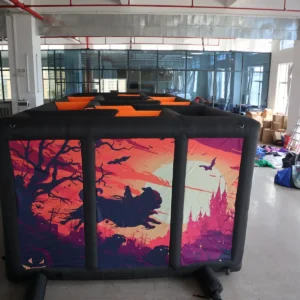Commercial Inflatable Maze - Orange Dog Halloween Double Passage - product view 8