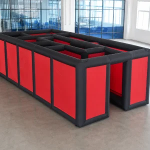 Commercial Inflatable Maze - Plain Red Black Open Top - product view 1