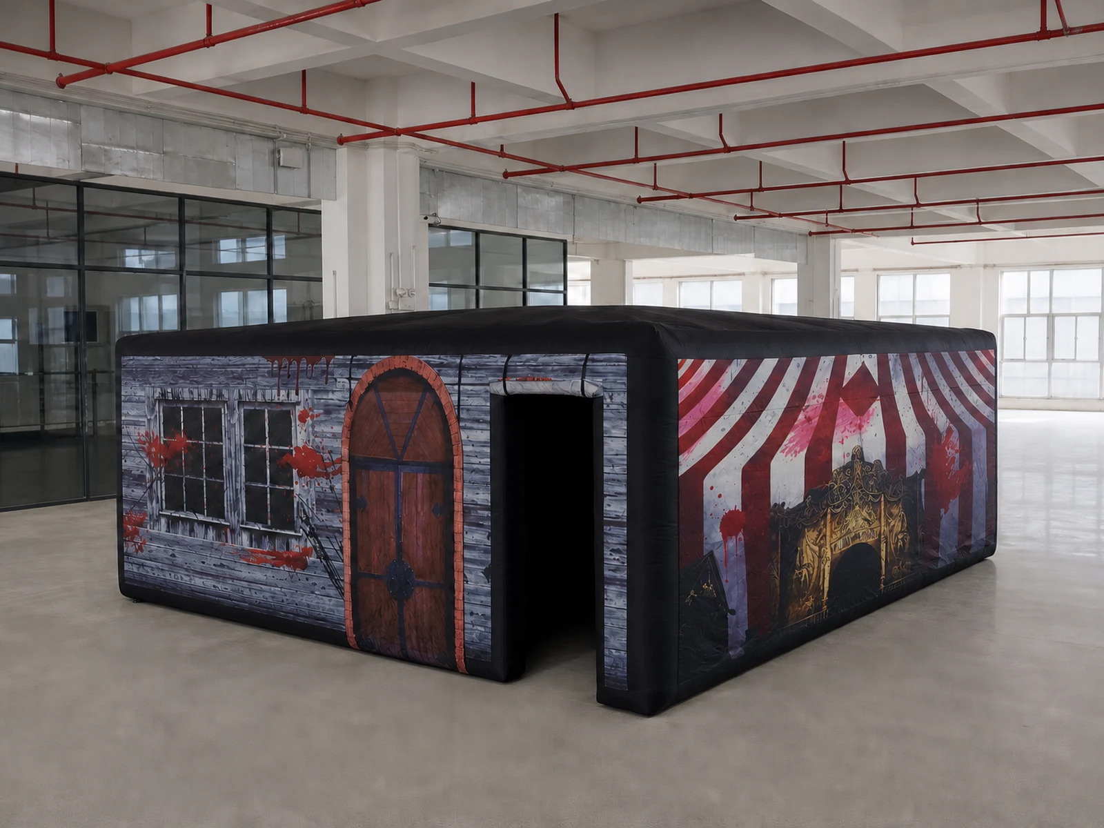 Commercial Inflatable Maze - Haunted Circus Flat Roof - 4 x 6m - P032 - product view 1