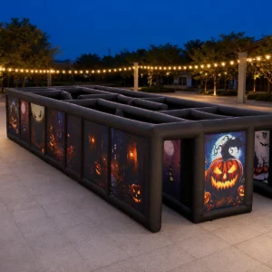 Commercial Inflatable Maze - Pumpkin Panel Open Top - product view 1