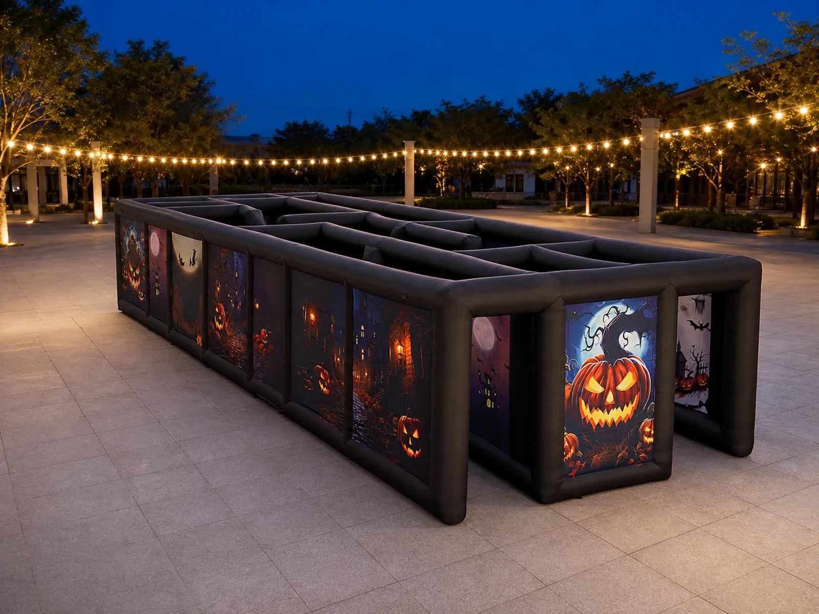 Commercial Inflatable Maze - Pumpkin Panel Open Top - product view 1