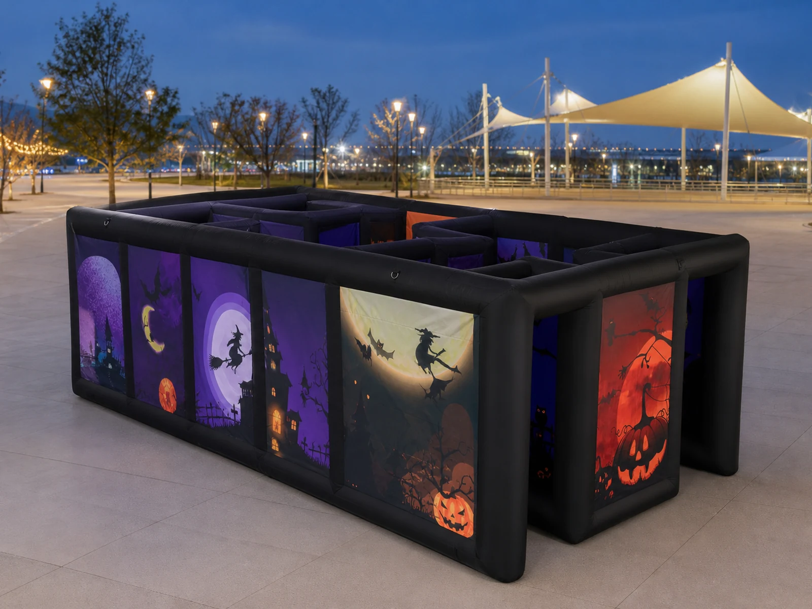 Commercial Inflatable Maze - Purple Pumpkin Open Top - product view 1