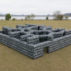 Commercial Inflatable Maze - Gray Camouflage Low Wall - product view 3