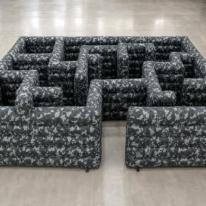 Commercial Inflatable Maze - Gray Camouflage Low Wall - product view 1