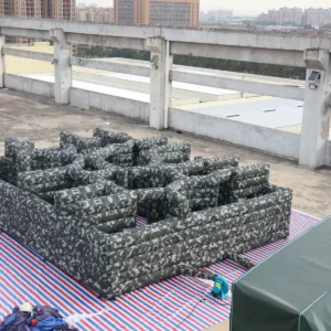 Commercial Inflatable Maze - Gray Camouflage Low Wall - product view 7