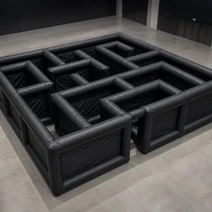 Commercial Inflatable Maze - Plain Black Square Open Top - product view 3