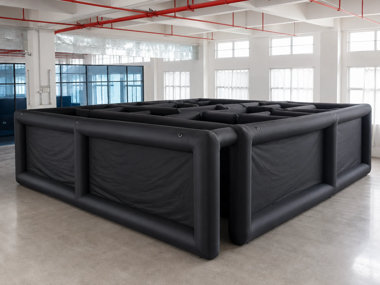 Commercial Inflatable Maze - Plain Black Square Open Top - product view 1