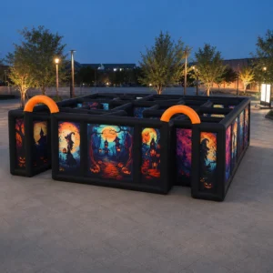 Commercial Inflatable Maze - Dual Orange Arch Halloween - product view 3