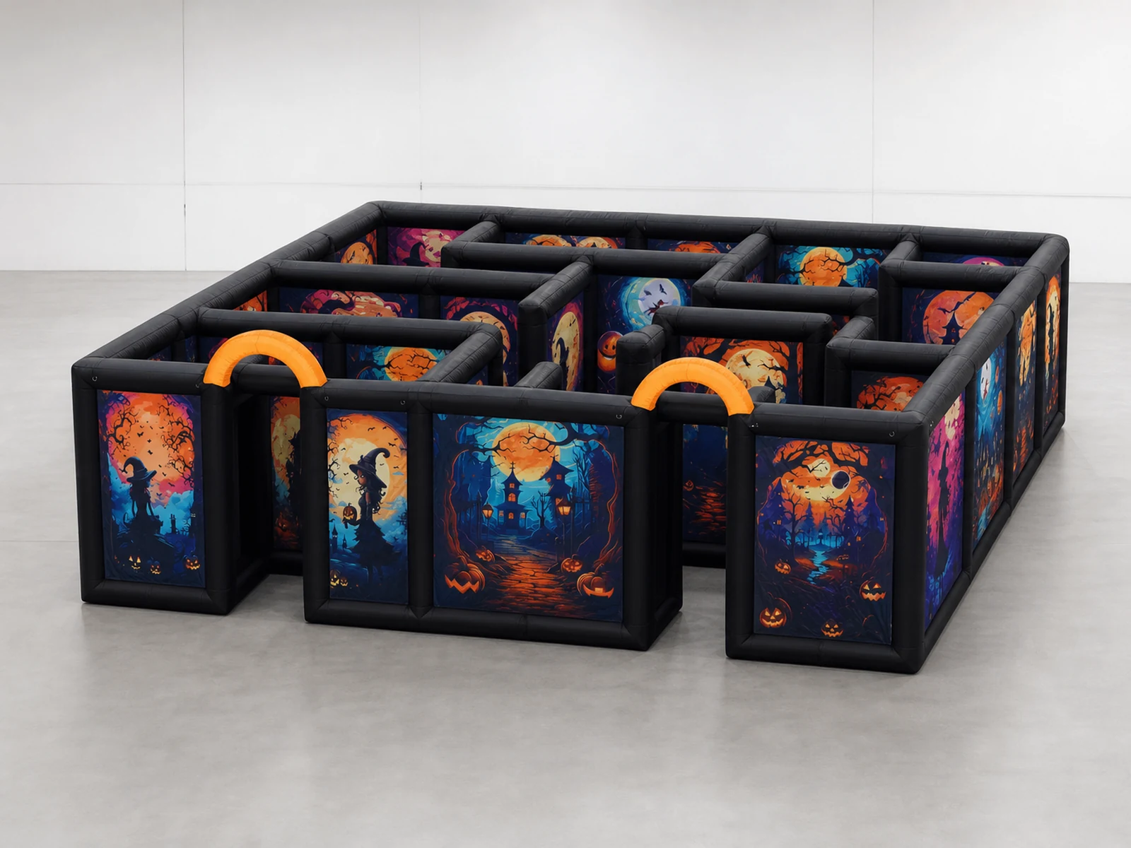 Commercial Inflatable Maze - Dual Orange Arch Halloween - product view 1
