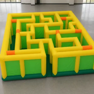 Commercial Inflatable Maze - Yellow Green Open Top - 8 x 8m - P040 - product view 3
