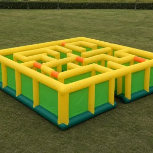 Commercial Inflatable Maze - Yellow Green Open Top - 8 x 8m - P040 - product view 1
