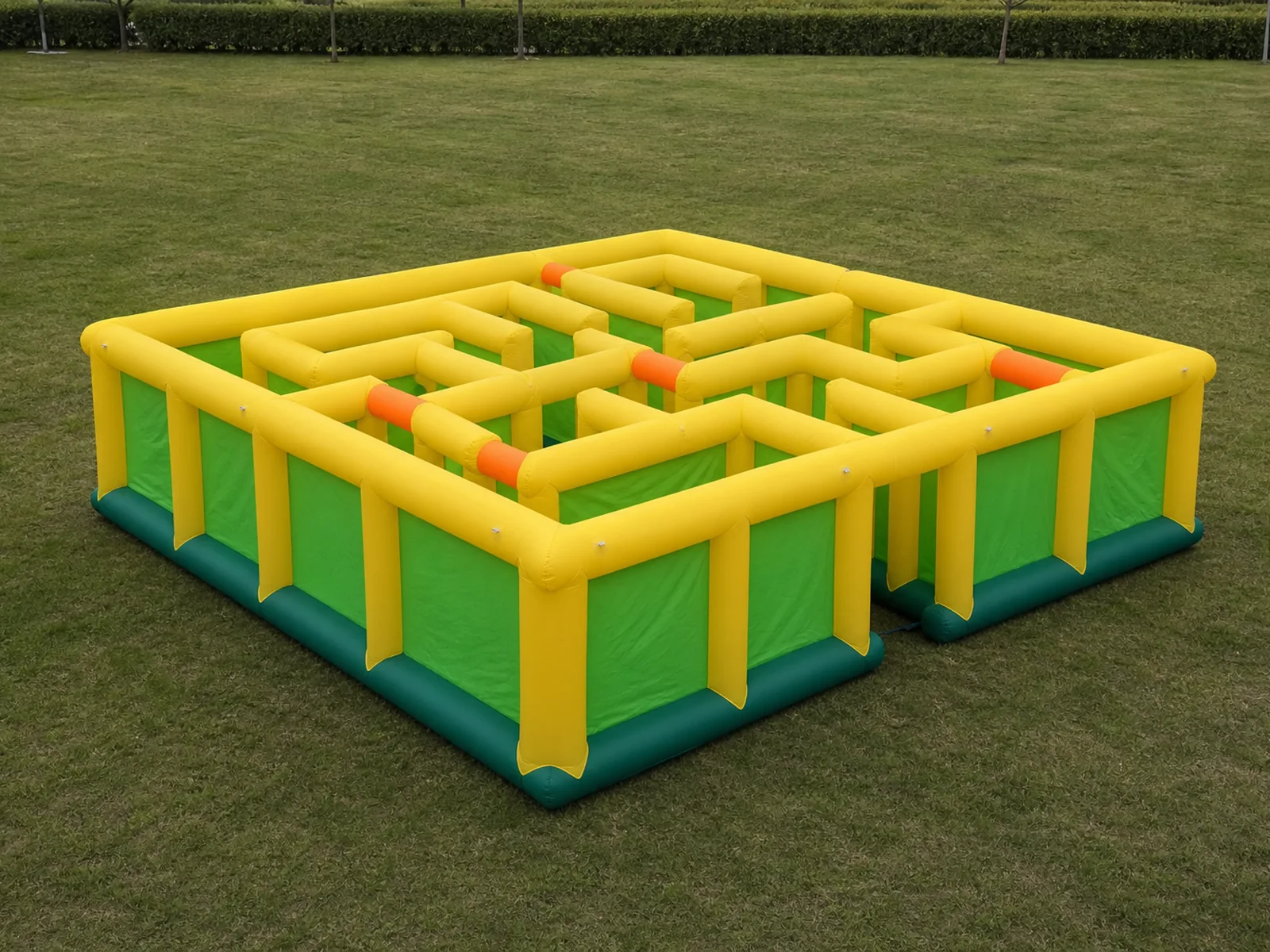 Commercial Inflatable Maze - Yellow Green Open Top - 8 x 8m - P040 - product view 1