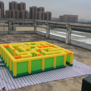 Commercial Inflatable Maze - Yellow Green Open Top - 8 x 8m - P040 - product view 7