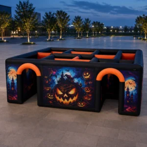 Commercial Inflatable Maze - Dual Orange Arch Pumpkin - product view 3