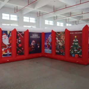 Commercial Inflatable Maze - Red White Christmas Flat Roof - product view 4