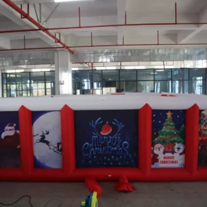 Commercial Inflatable Maze - Red White Christmas Flat Roof - product view 6