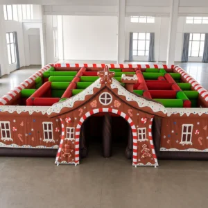 Commercial Inflatable Maze - Gingerbread House Open Top - product view 1