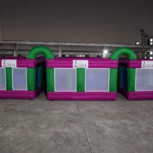 Commercial Inflatable Maze - Magenta Green Mesh Open Top - 10 x 10m - P047 - product view 2