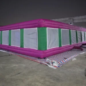 Commercial Inflatable Maze - Magenta Green Mesh Open Top - 10 x 10m - P047 - product view 5