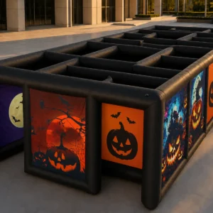 Commercial Inflatable Maze - Black Halloween Open Top - product view 3