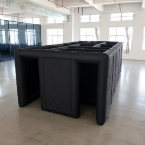 Commercial Inflatable Maze - Plain Black with Removable Cover - product view 1