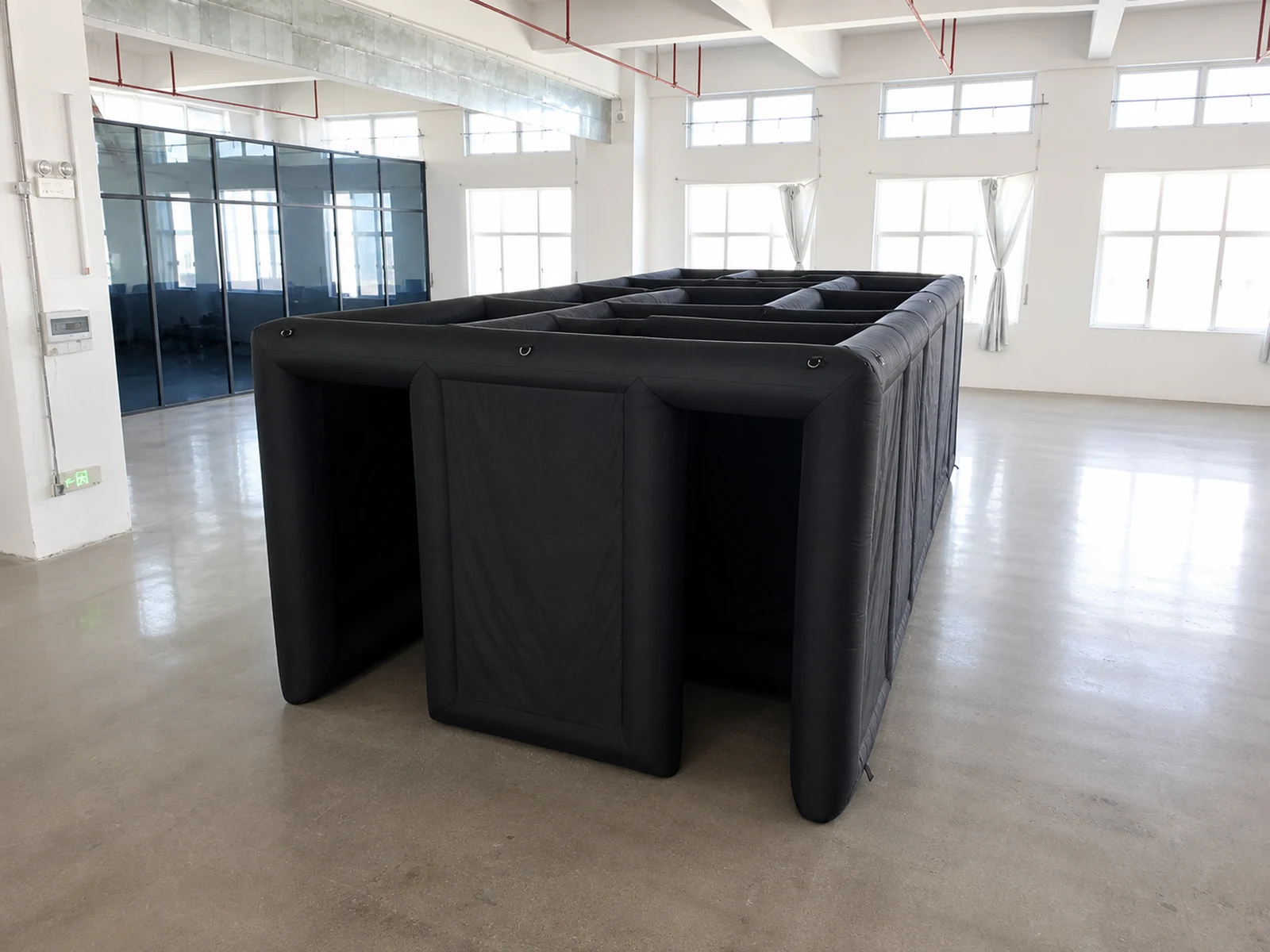 Commercial Inflatable Maze - Plain Black with Removable Cover - product view 1