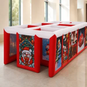 Commercial Inflatable Maze - Red White Christmas Open Beam - product view 3