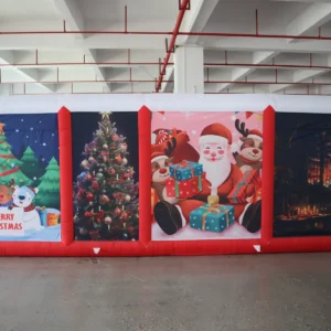 Commercial Inflatable Maze - Red White Christmas Open Beam - product view 4