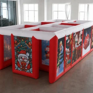 Commercial Inflatable Maze - Red White Christmas Open Beam - product view 1