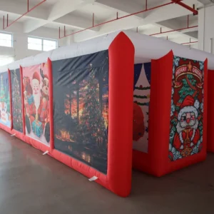 Commercial Inflatable Maze - Red White Christmas Open Beam - product view 6